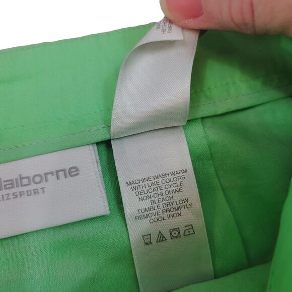 Vintage Liz Claiborne Floral Embroidered Spring Green Skirt Size 14 - Picture 6 of 6